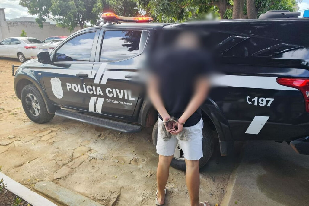 Homem preso por tentativa de feminicídio - Foto: PMPI