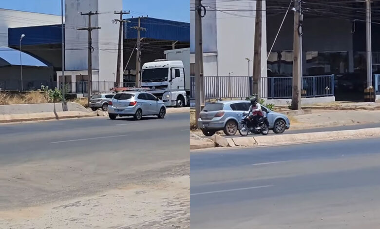 Carro na contramão em Picos - Foto: Redes Sociais