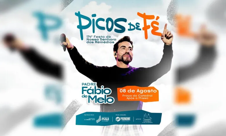 A apresentação gratuita do Padre Fábio de Melo, que estava marcada para o dia 10 de agosto, foi antecipada para o dia 08 de agosto